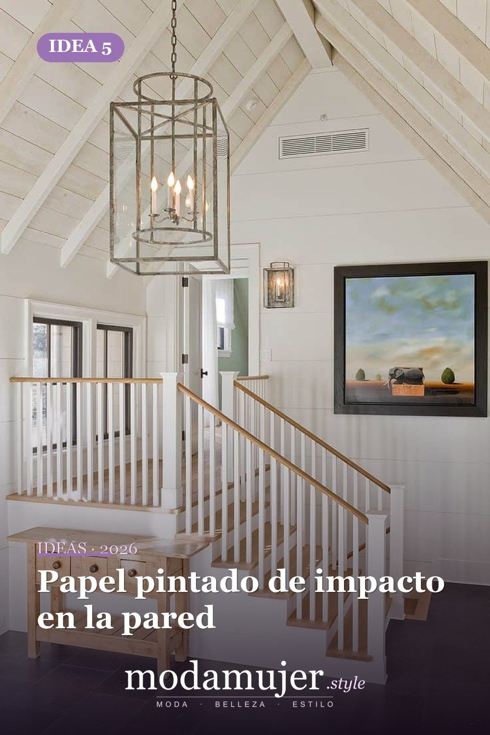 Papel pintado de impacto en la pared — 10 maneras creativas de mejorar tu escalera