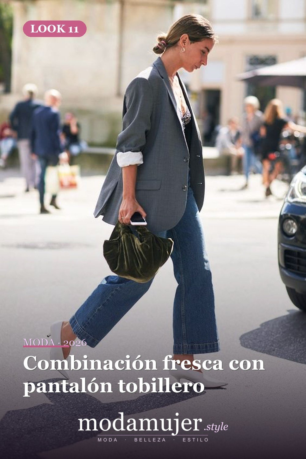 Combinación fresca con pantalón tobillero — Cómo usar zapatos de tacón de gatito: las 13 mejores ideas