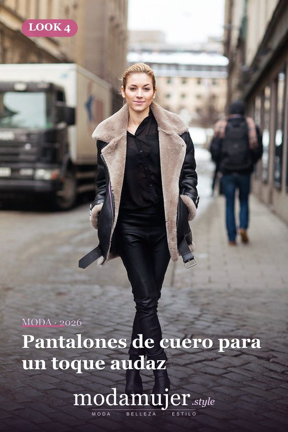 Pantalones de cuero para un toque audaz — 15 atuendos atrevidos con abrigos de aviador de piel de oveja