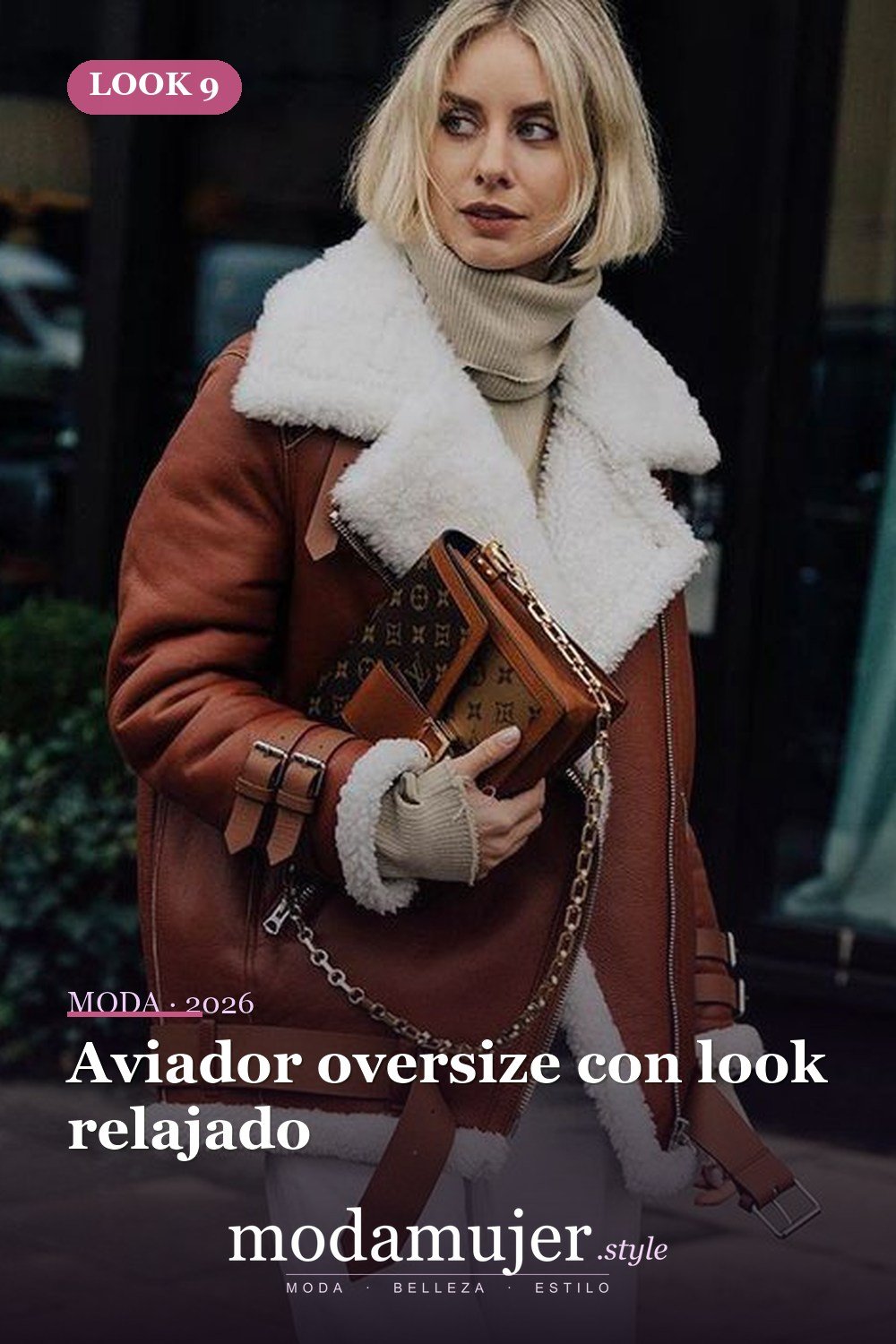 Aviador oversize con look relajado — 15 atuendos atrevidos con abrigos de aviador de piel de oveja