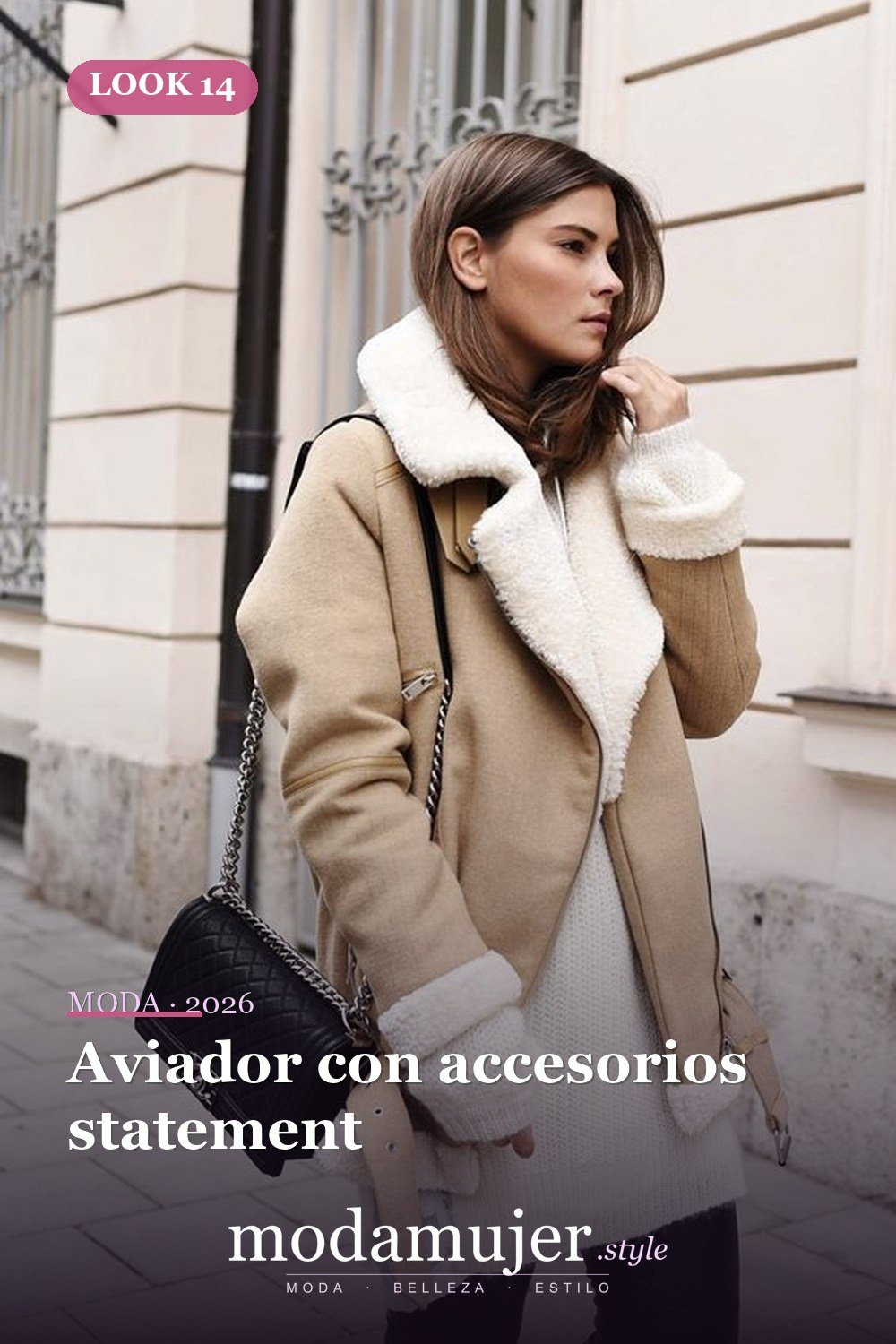 Aviador con accesorios statement — 15 atuendos atrevidos con abrigos de aviador de piel de oveja