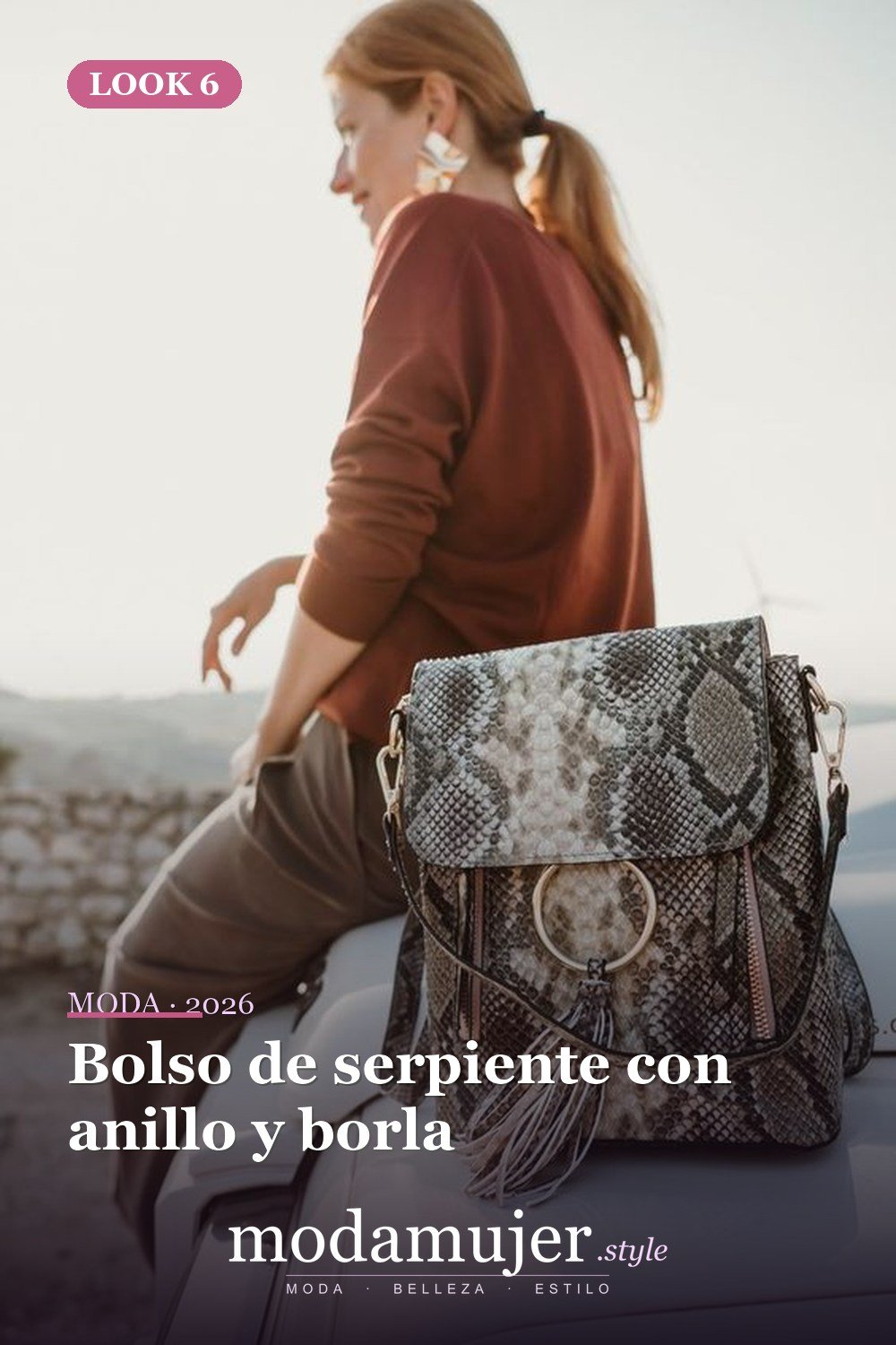 Bolso de serpiente con anillo y borla — 15 bolsas de piel de reptil para un toque moderno