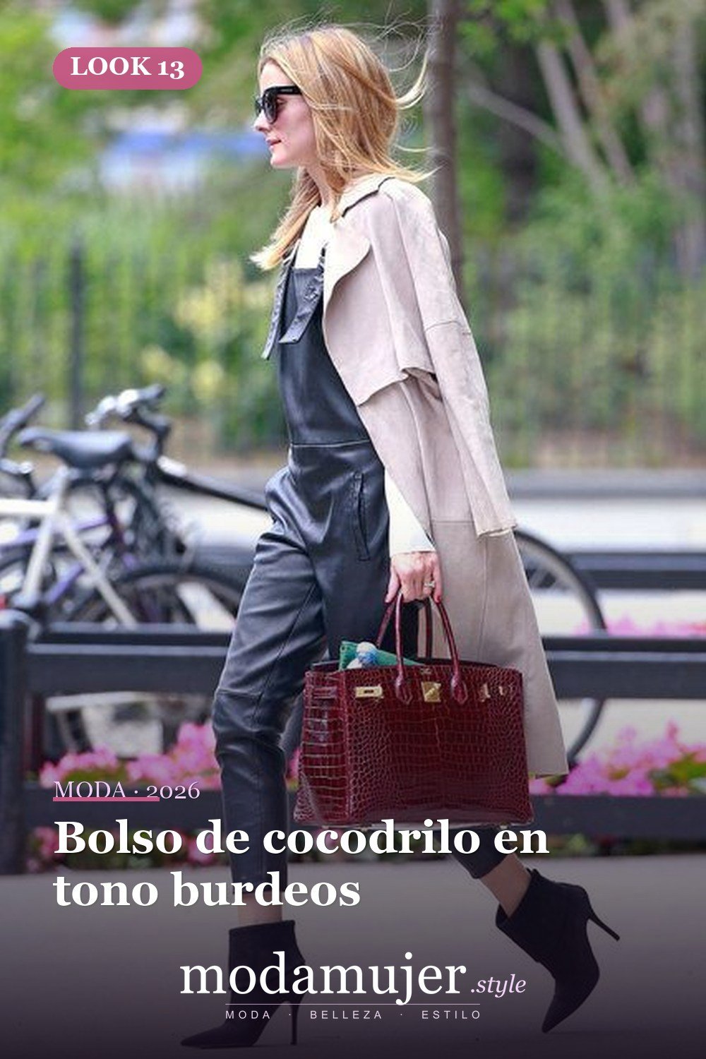 Bolso de cocodrilo en tono burdeos — 15 bolsas de piel de reptil para un toque moderno