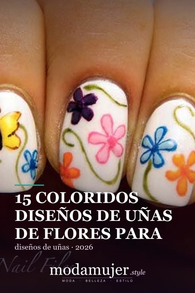 15 coloridos diseños de uñas de flores para el verano - ModaMujer