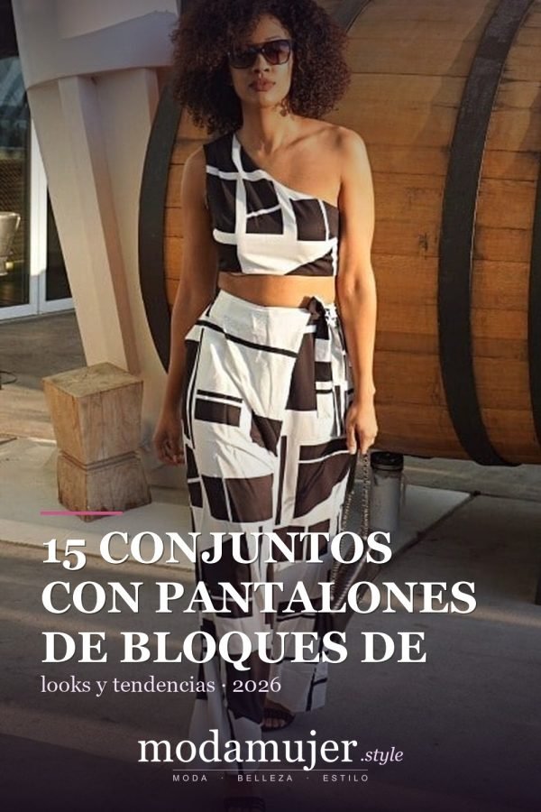 15 conjuntos con pantalones de bloques de colores