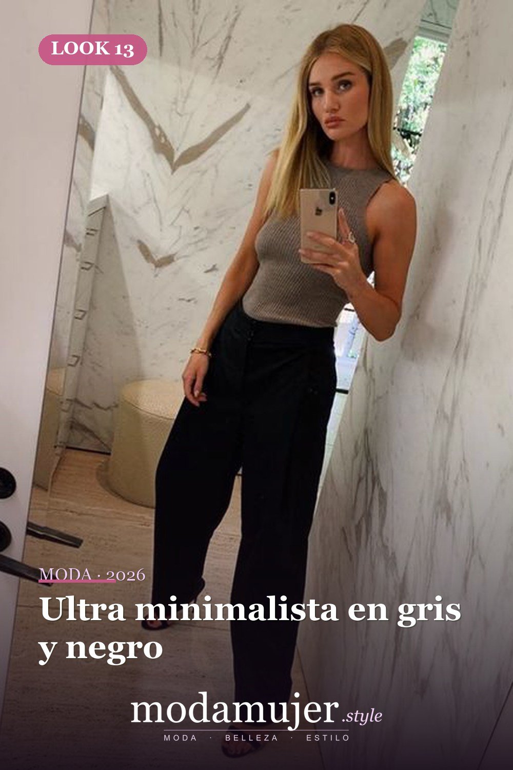 Ultra minimalista en gris y negro — 15 conjuntos de moda de verano con blusas sin mangas