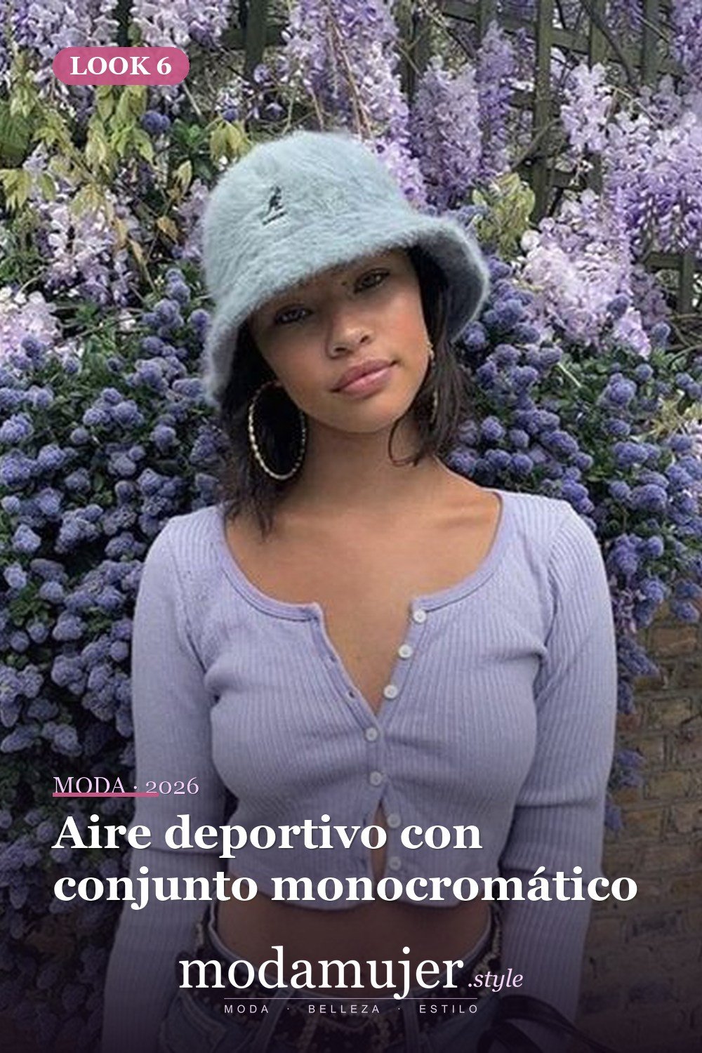 Aire deportivo con conjunto monocromático — 15 Maneras de llevar gorro pescador sin perder el encanto