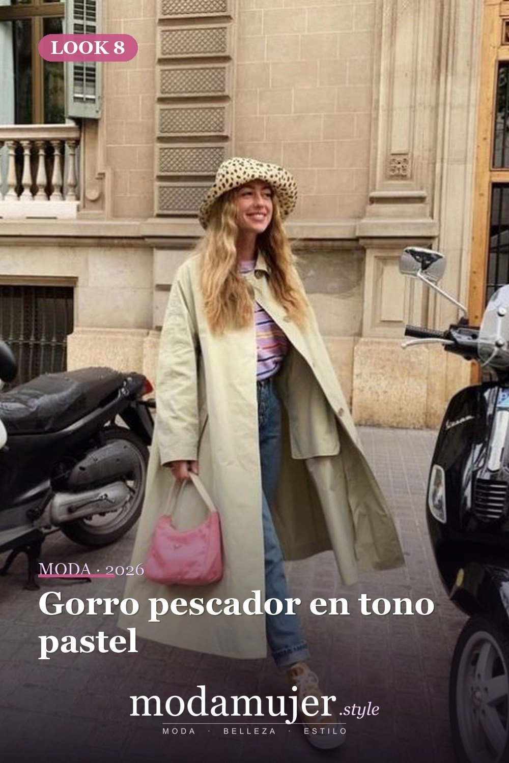 Gorro pescador en tono pastel — 15 Maneras de llevar gorro pescador sin perder el encanto