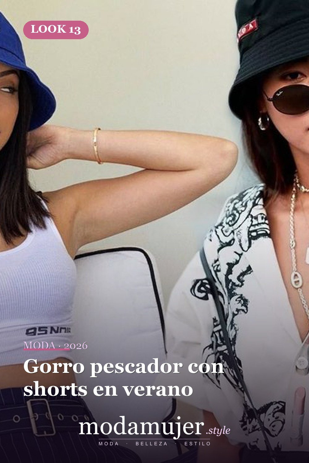 Gorro pescador con shorts en verano — 15 Maneras de llevar gorro pescador sin perder el encanto