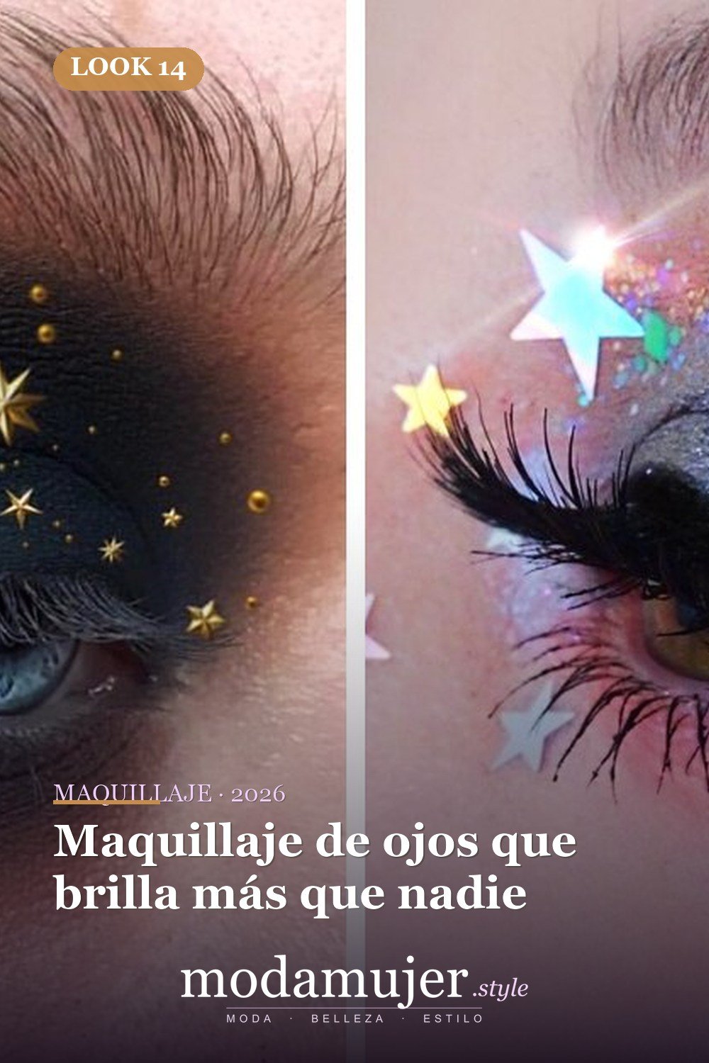 Maquillaje de ojos que brilla más que nadie — 15 Maquillajes con brillo de estrellas que te fascinarán