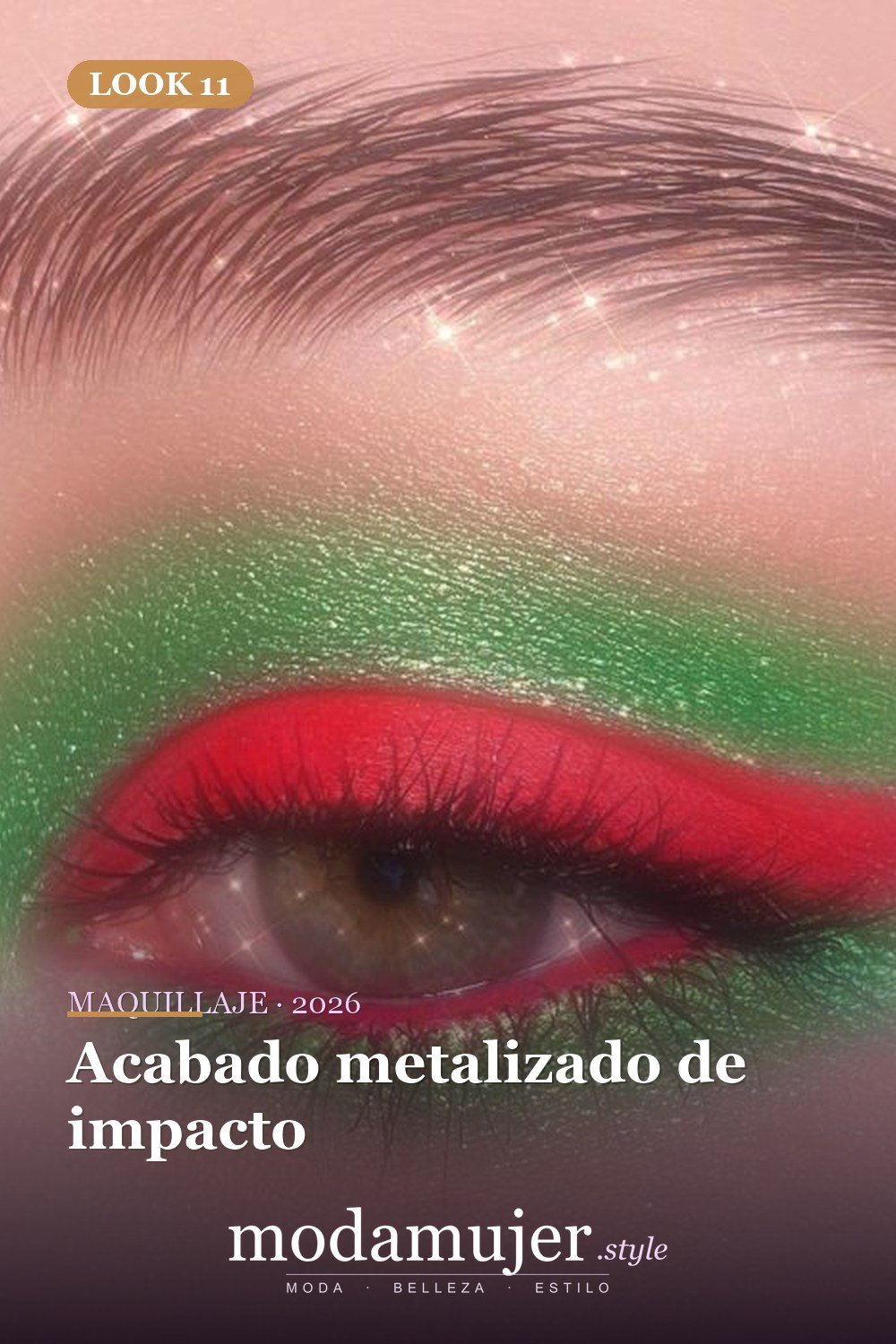 Acabado metalizado de impacto — 15 Maquillajes de ensueño perfectos para robar miradas