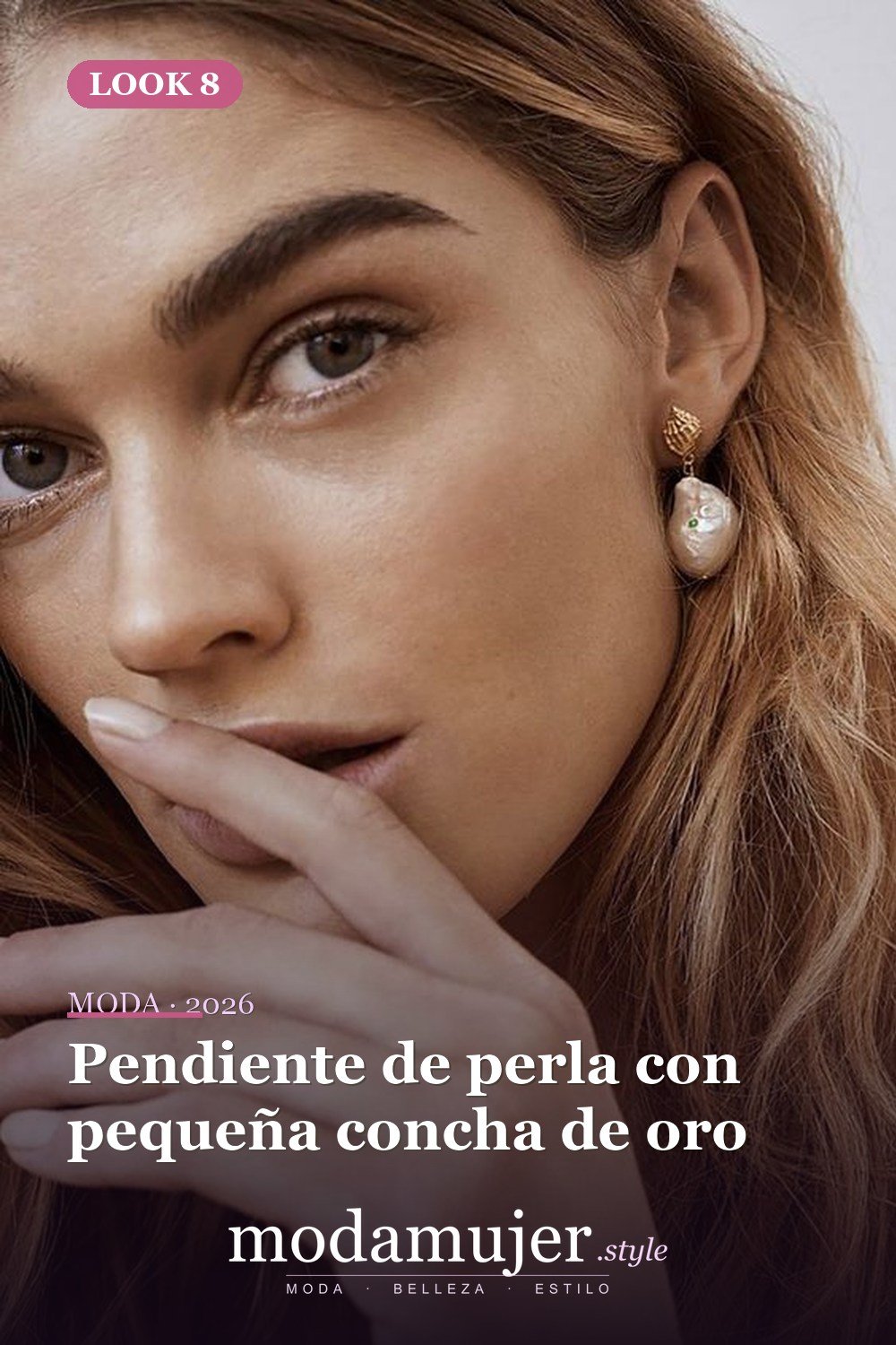 Pendiente de perla con pequeña concha de oro — 16 ideas de joyas de perlas barrocas vanguardistas para 2026