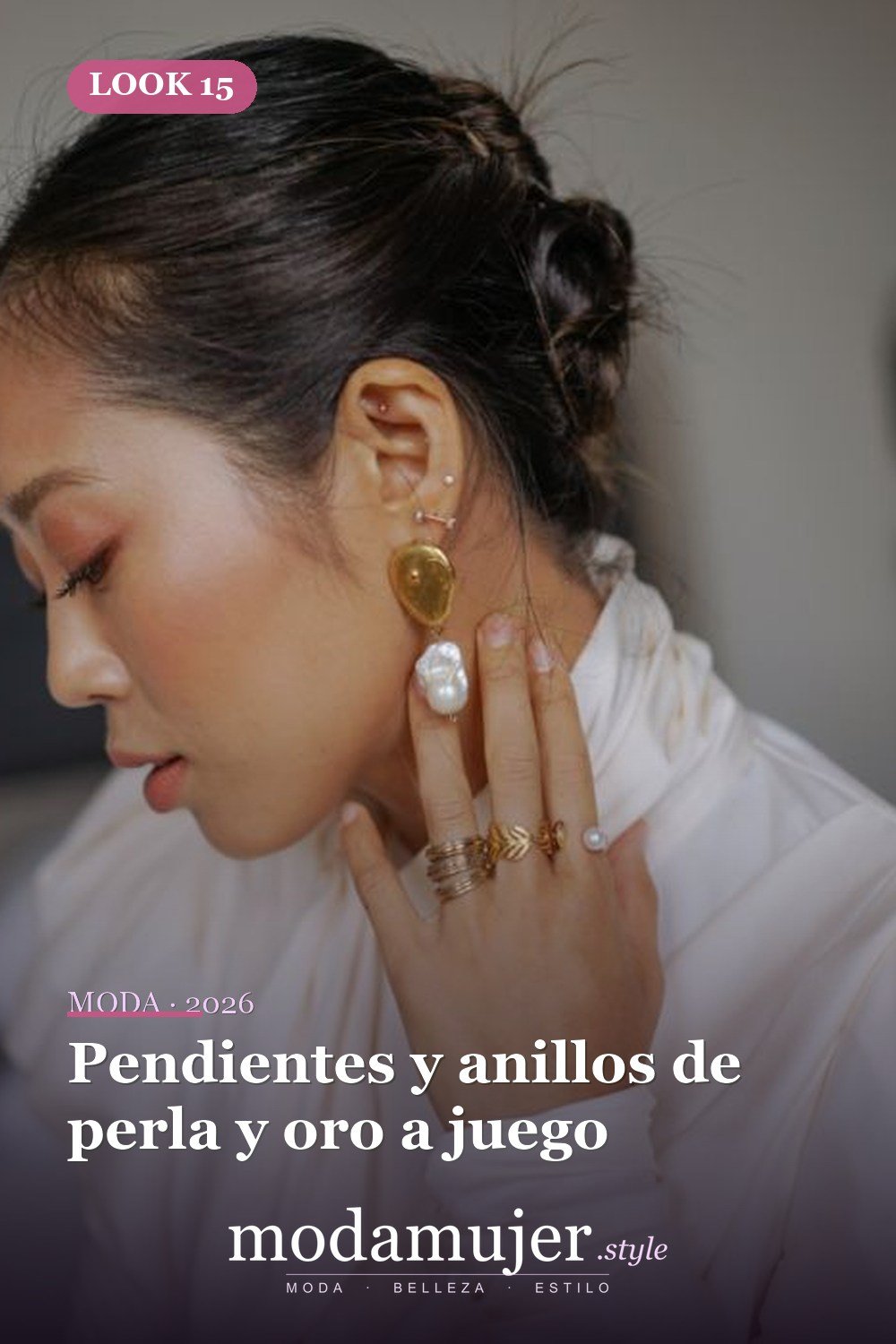 Pendientes y anillos de perla y oro a juego — 16 ideas de joyas de perlas barrocas vanguardistas para 2026