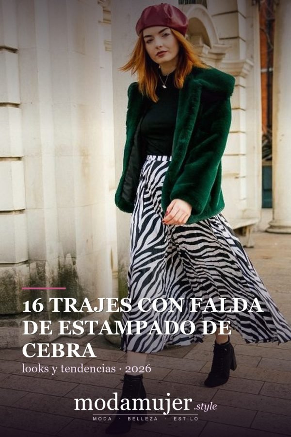 16 trajes con falda de estampado de cebra para este otoño