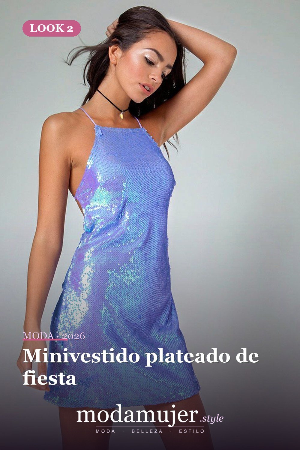 Minivestido plateado de fiesta — 16 vestidos de lentejuelas brillantes para comprar en 2026