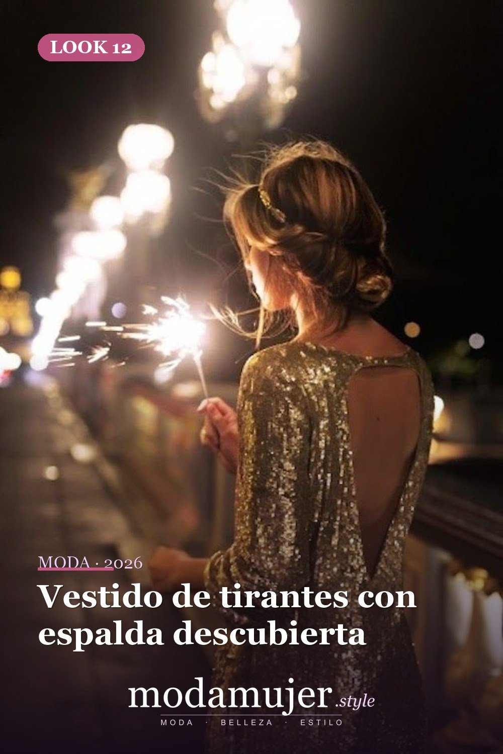 Vestido de tirantes con espalda descubierta — 16 vestidos de lentejuelas brillantes para comprar en 2026