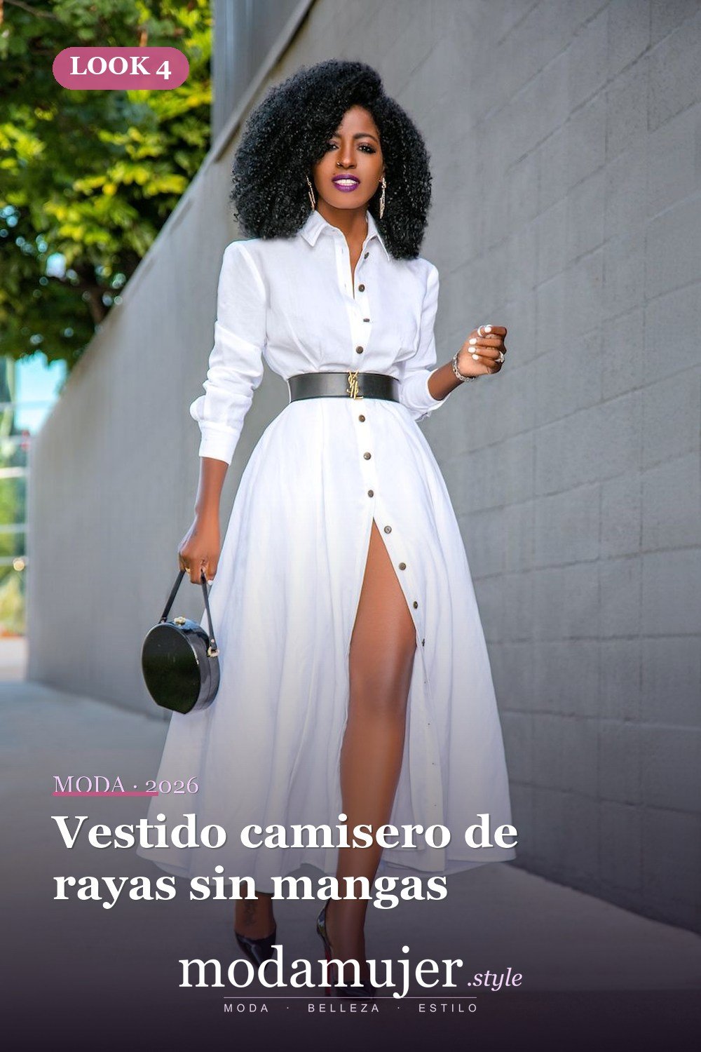 Vestido camisero de rayas sin mangas — 18 formas simples de usar un vestido camisero