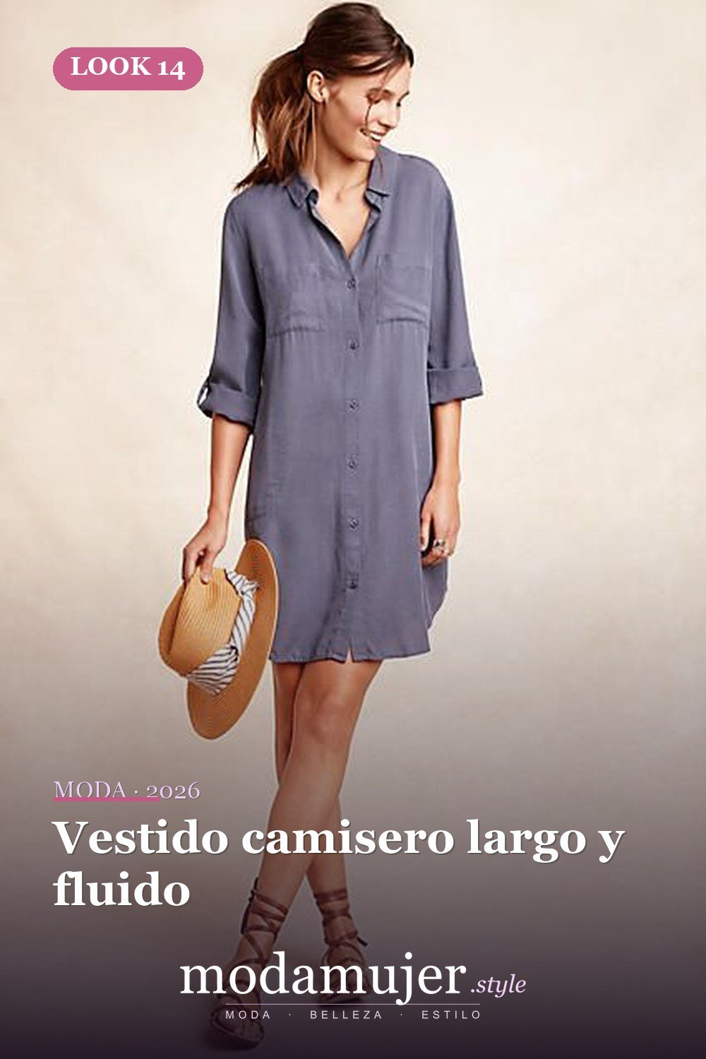Vestido camisero largo y fluido — 18 formas simples de usar un vestido camisero