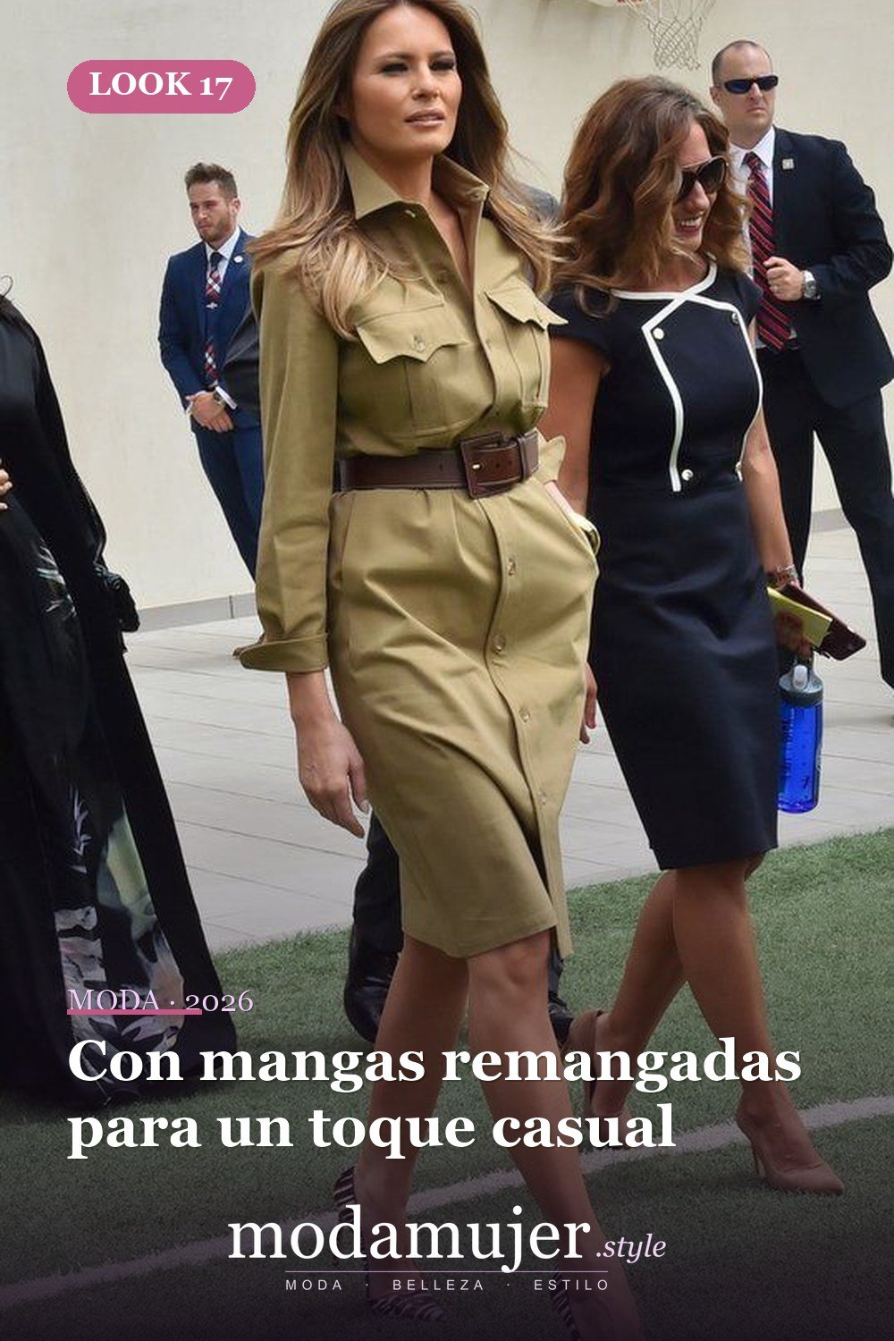 Con mangas remangadas para un toque casual — 18 formas simples de usar un vestido camisero