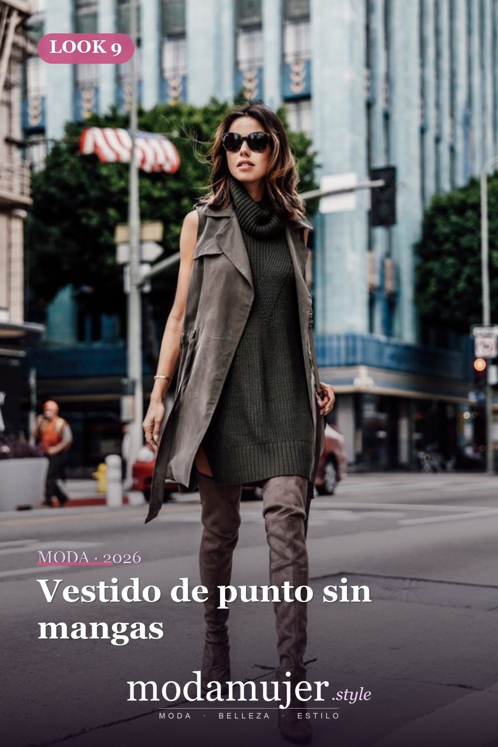Vestido de punto sin mangas — 18 ideas de outfits con vestidos de punto para 2026