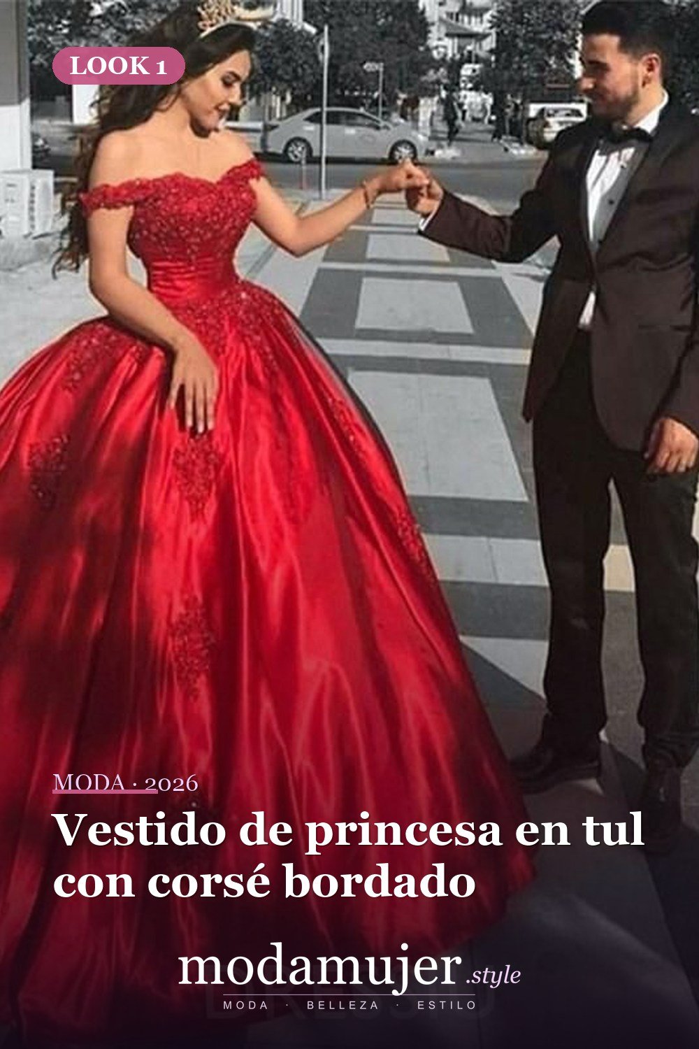Vestido de princesa en tul con corsé bordado — 18 ideas de vestidos de quinceañera absolutamente impresionantes