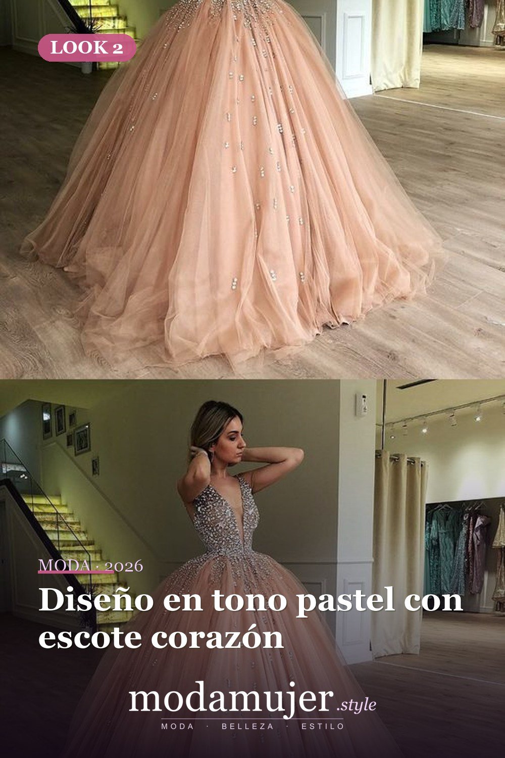 Diseño en tono pastel con escote corazón — 18 ideas de vestidos de quinceañera absolutamente impresionantes