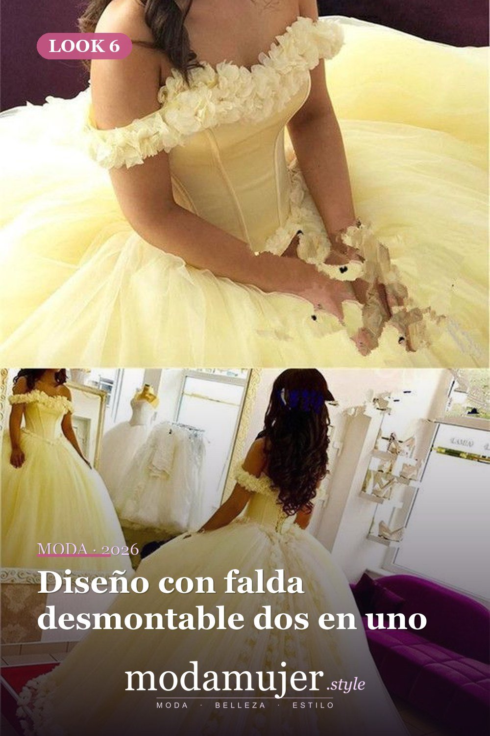 Diseño con falda desmontable dos en uno — 18 ideas de vestidos de quinceañera absolutamente impresionantes