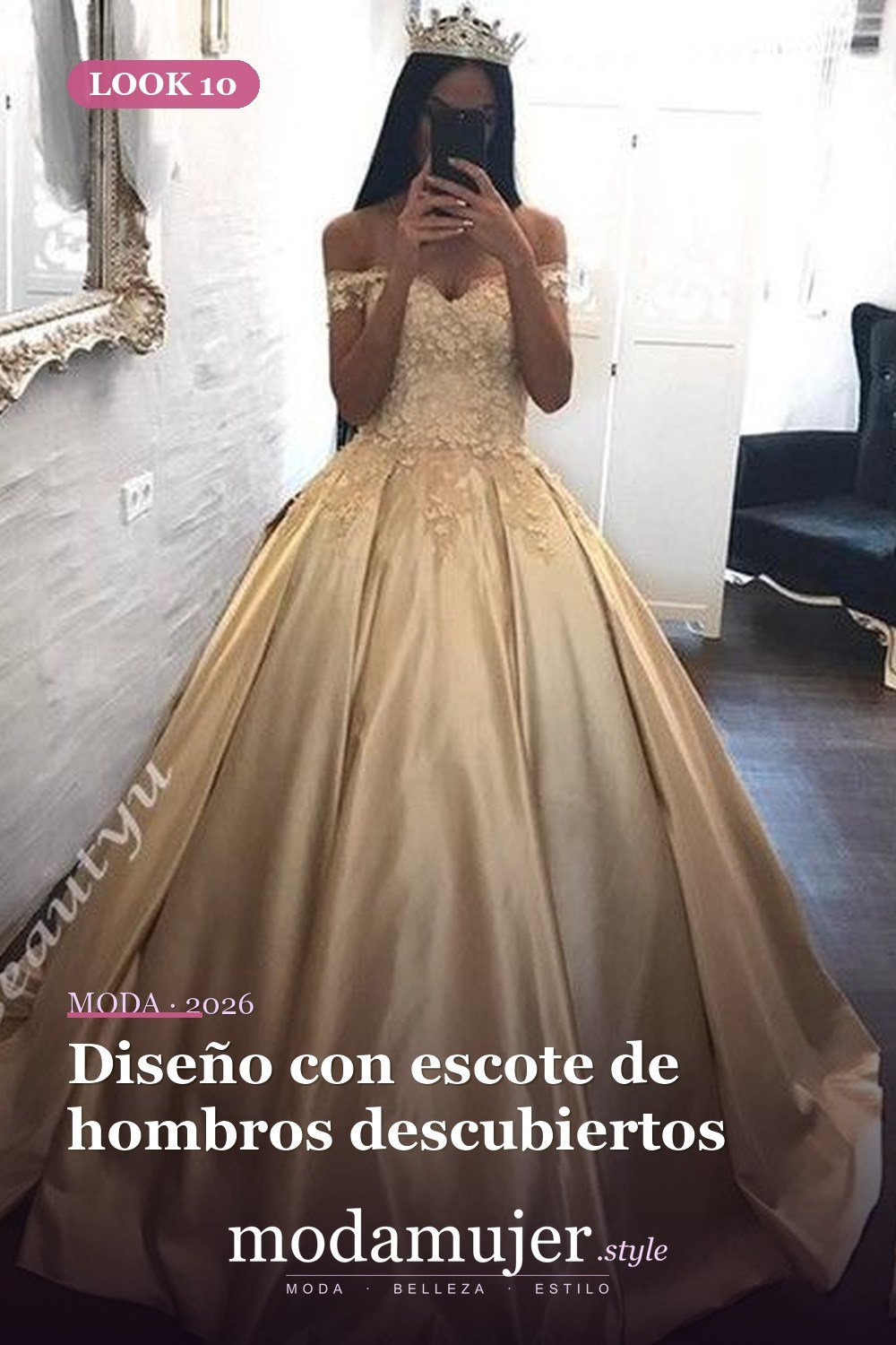 Diseño con escote de hombros descubiertos — 18 ideas de vestidos de quinceañera absolutamente impresionantes