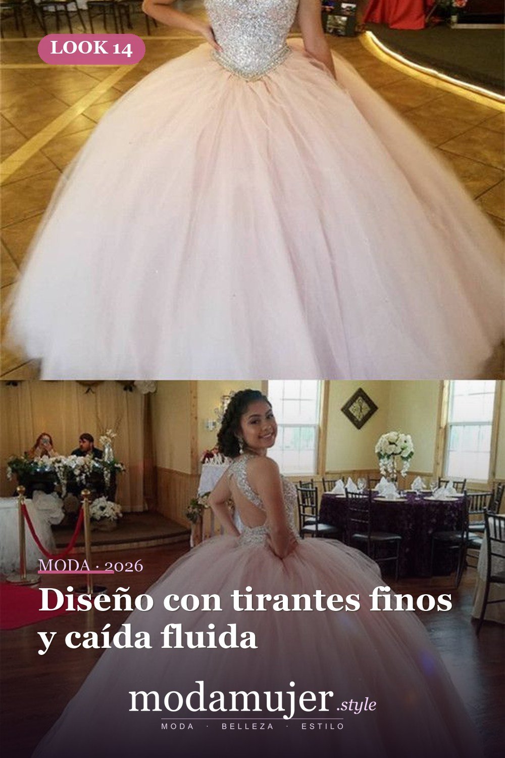 Diseño con tirantes finos y caída fluida — 18 ideas de vestidos de quinceañera absolutamente impresionantes