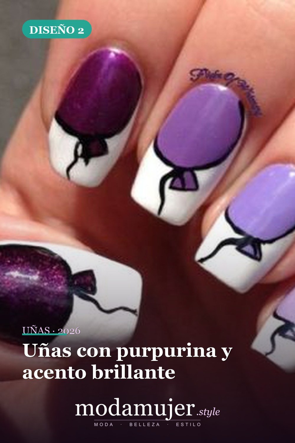 Uñas con purpurina y acento brillante — 18 increíbles ideas de diseños de uñas para cumpleaños