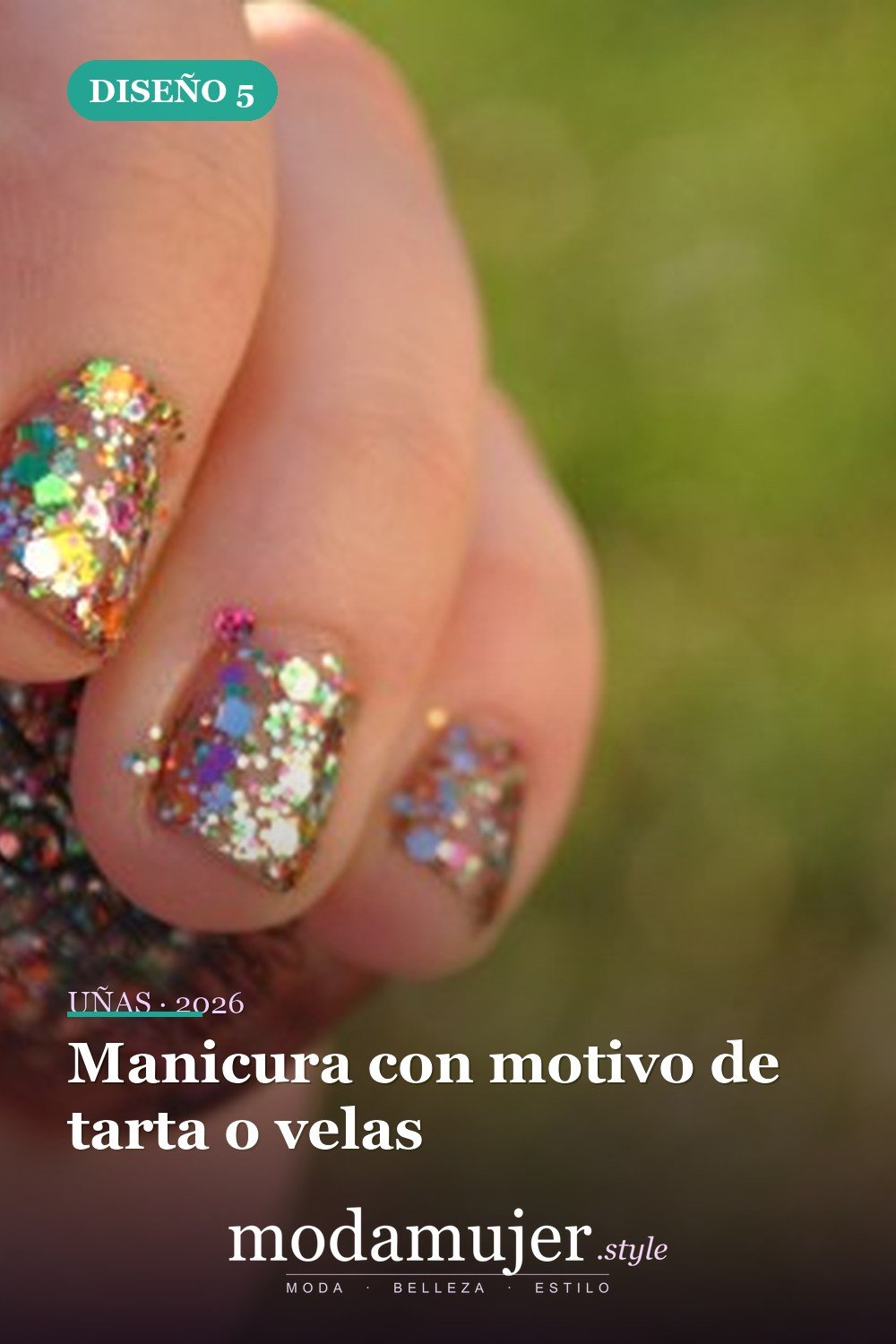 Manicura con motivo de tarta o velas — 18 increíbles ideas de diseños de uñas para cumpleaños