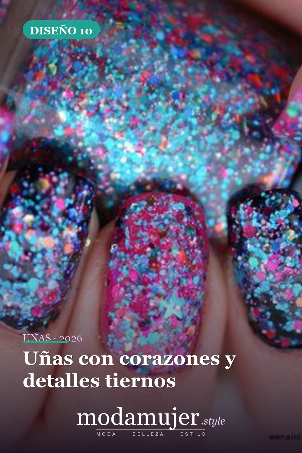 Uñas con corazones y detalles tiernos — 18 increíbles ideas de diseños de uñas para cumpleaños