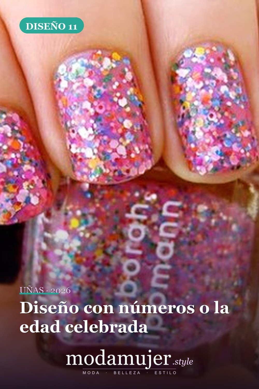 Diseño con números o la edad celebrada — 18 increíbles ideas de diseños de uñas para cumpleaños