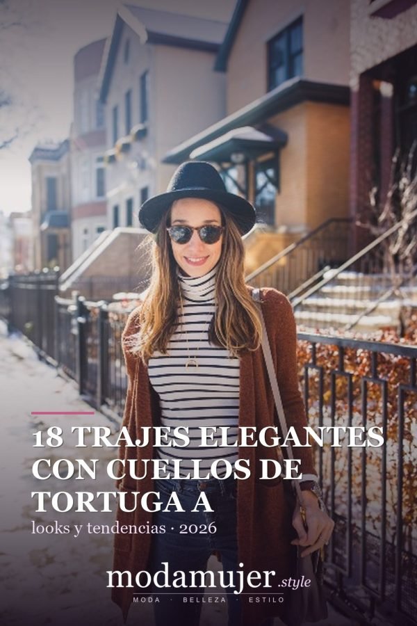 18 trajes elegantes con cuellos de tortuga a rayas