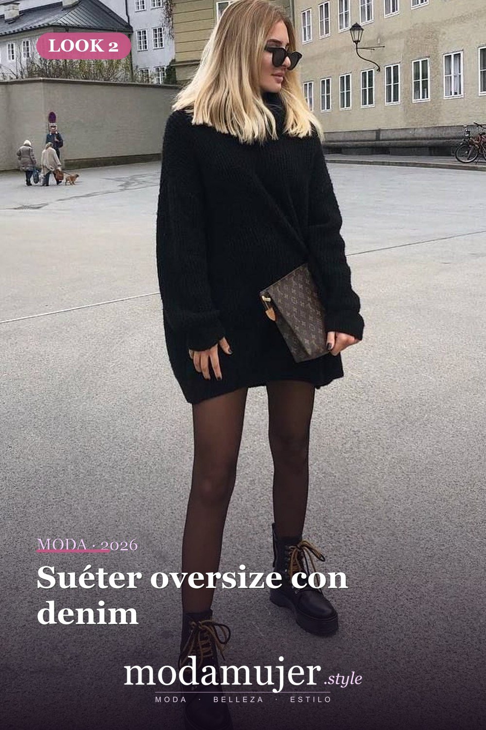 Suéter oversize con denim — 19 ideas de atuendos con suéter de moda para mujeres