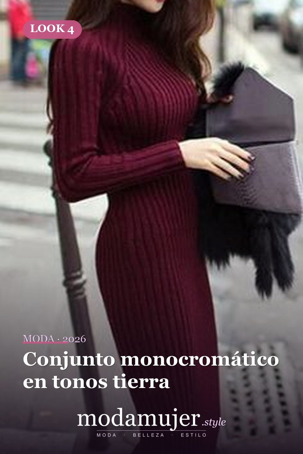 Conjunto monocromático en tonos tierra — 19 ideas de atuendos con suéter de moda para mujeres