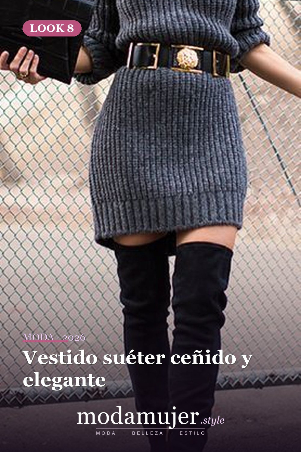 Vestido suéter ceñido y elegante — 19 ideas de atuendos con suéter de moda para mujeres