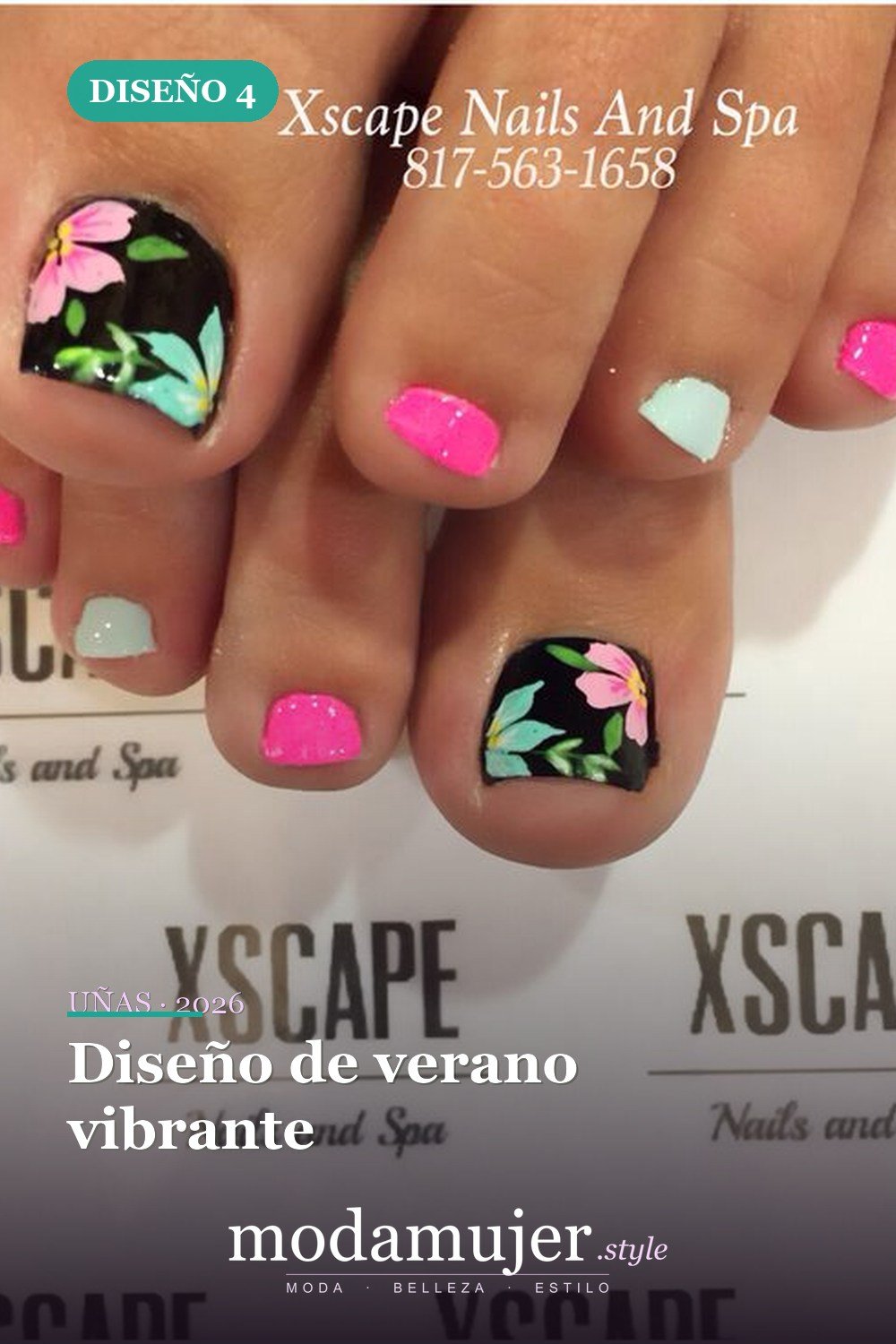 Diseño de verano vibrante — 20 adorables diseños de uñas para los pies fáciles 2026