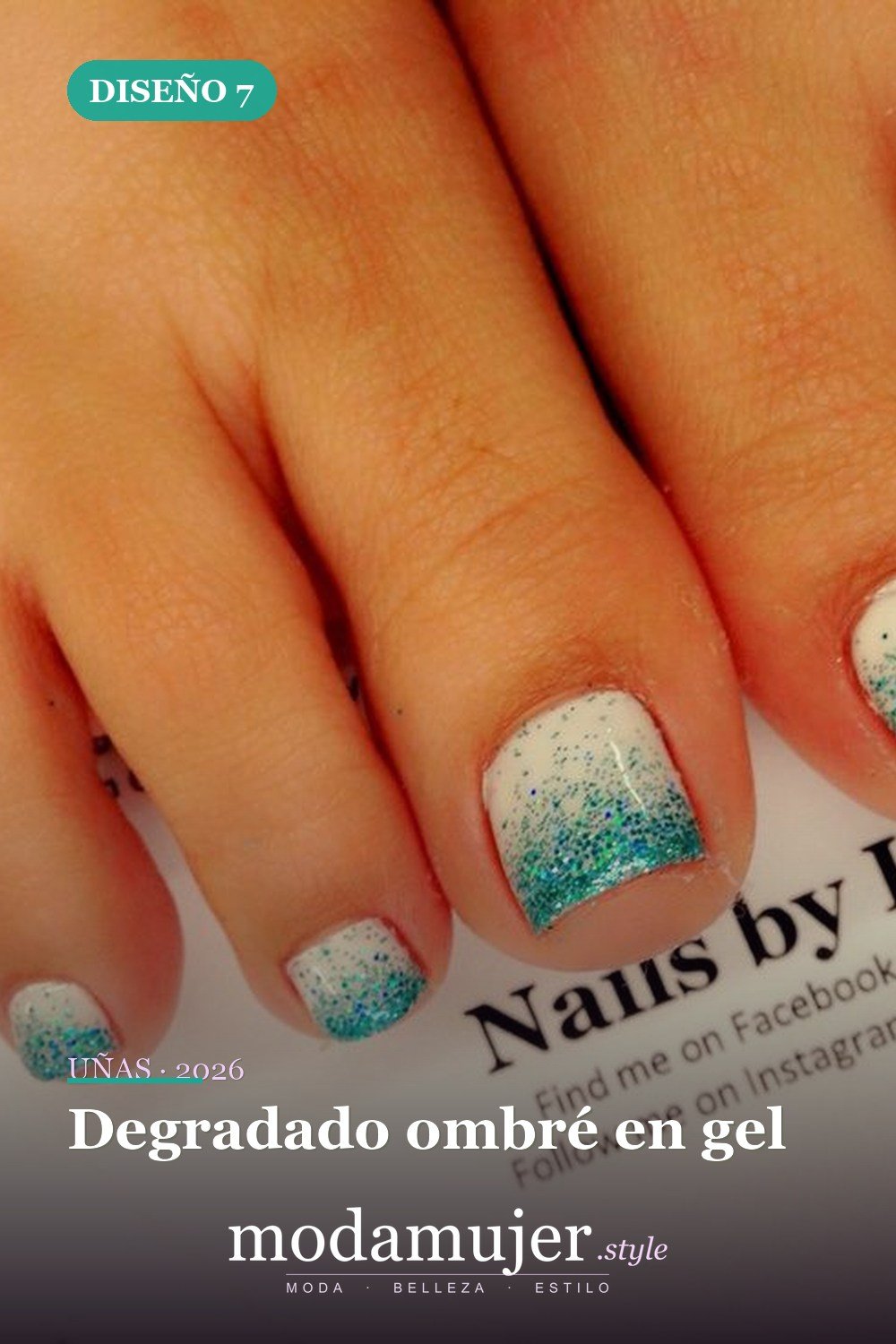 Degradado ombré en gel — 20 adorables diseños de uñas para los pies fáciles 2026