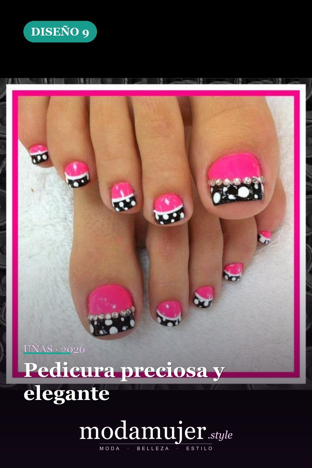 Pedicura preciosa y elegante — 20 adorables diseños de uñas para los pies fáciles 2026