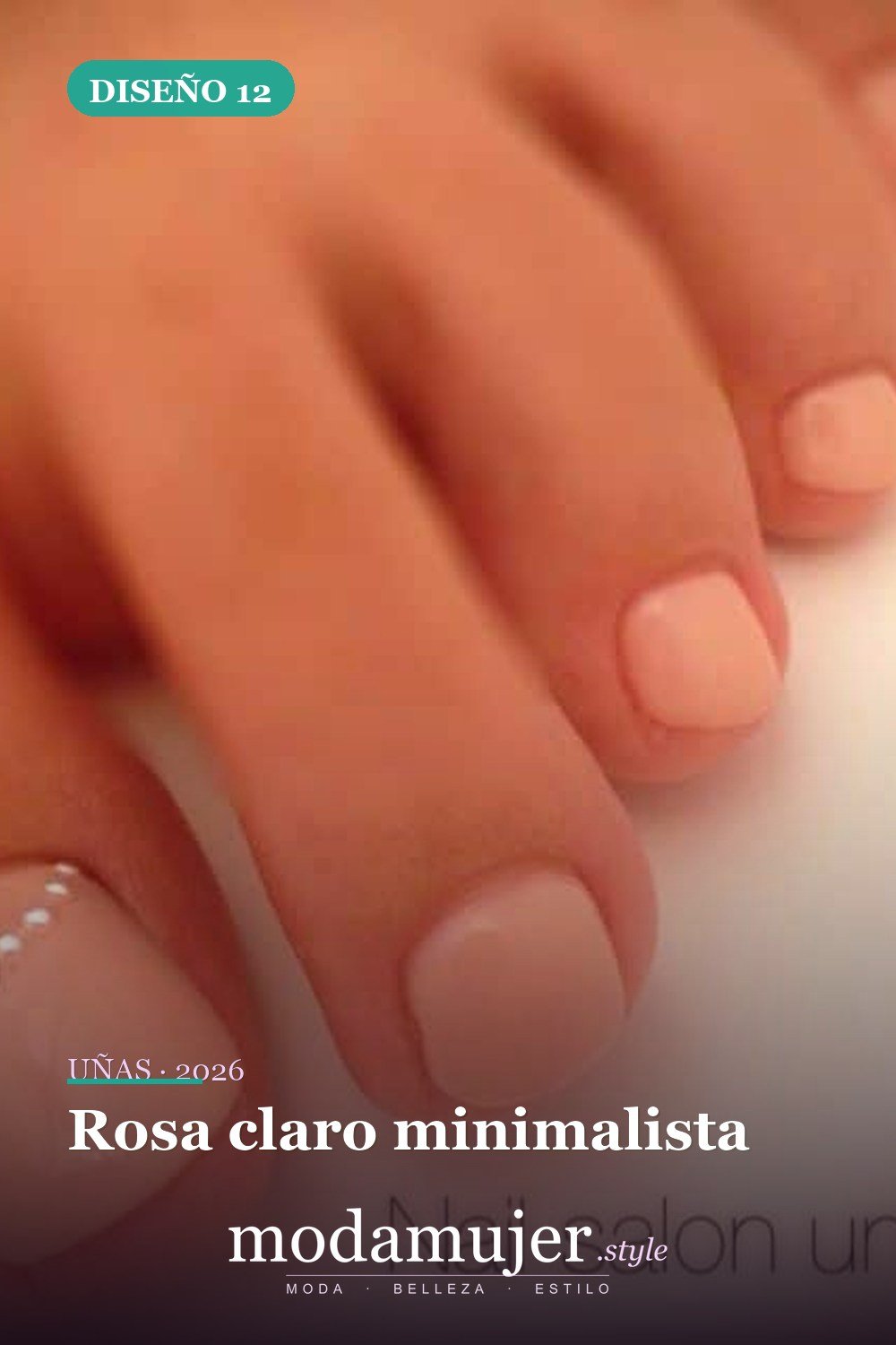 Rosa claro minimalista — 20 adorables diseños de uñas para los pies fáciles 2026