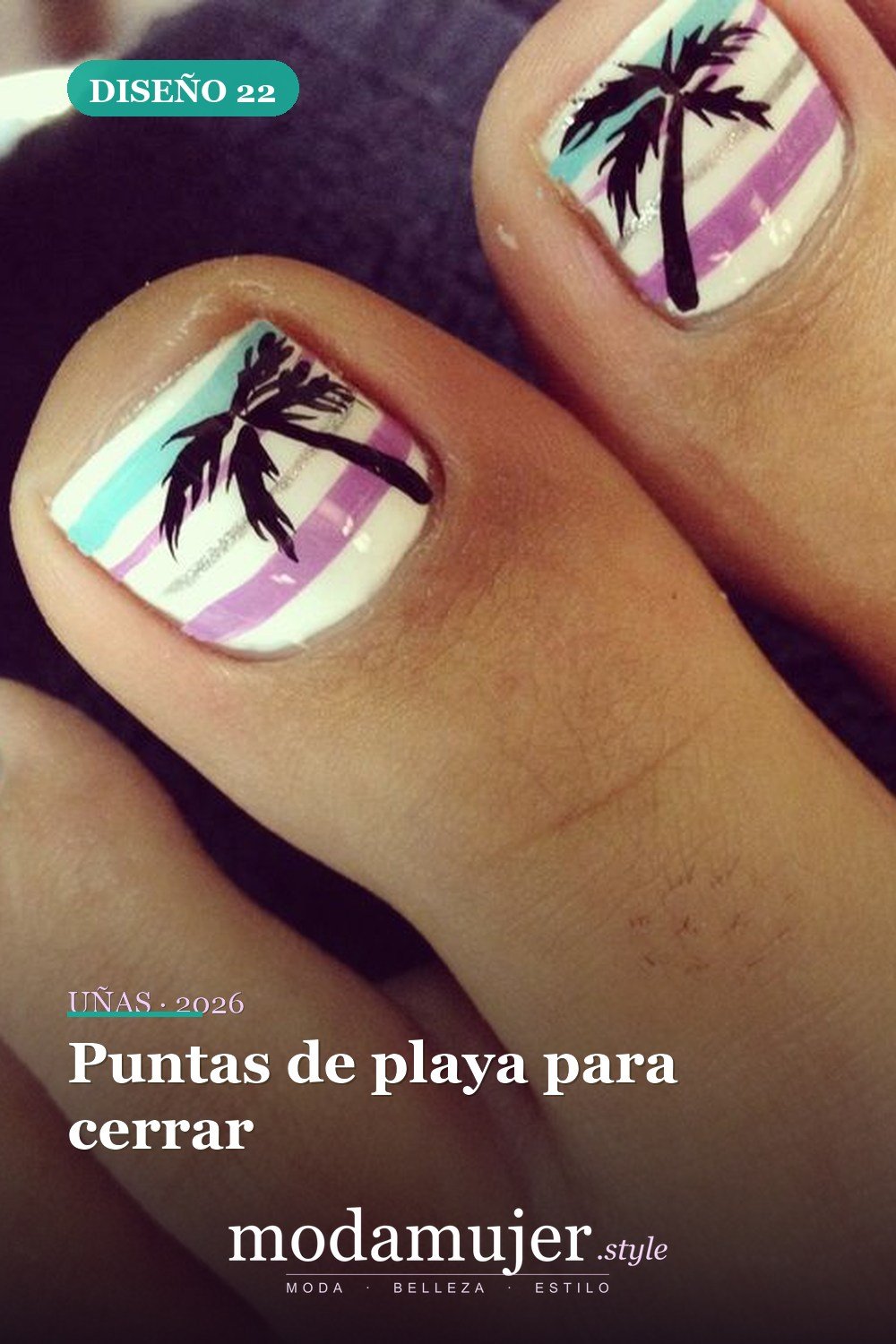 Puntas de playa para cerrar — 20 adorables diseños de uñas para los pies fáciles 2026
