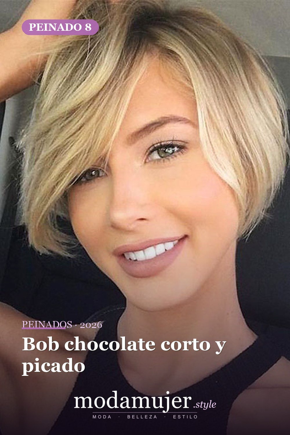 Bob chocolate corto y picado — 20 cortes de pelo cortos Bob para mujeres