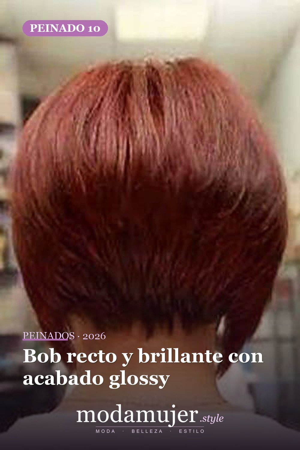 Bob recto y brillante con acabado glossy — 20 cortes de pelo cortos Bob para mujeres