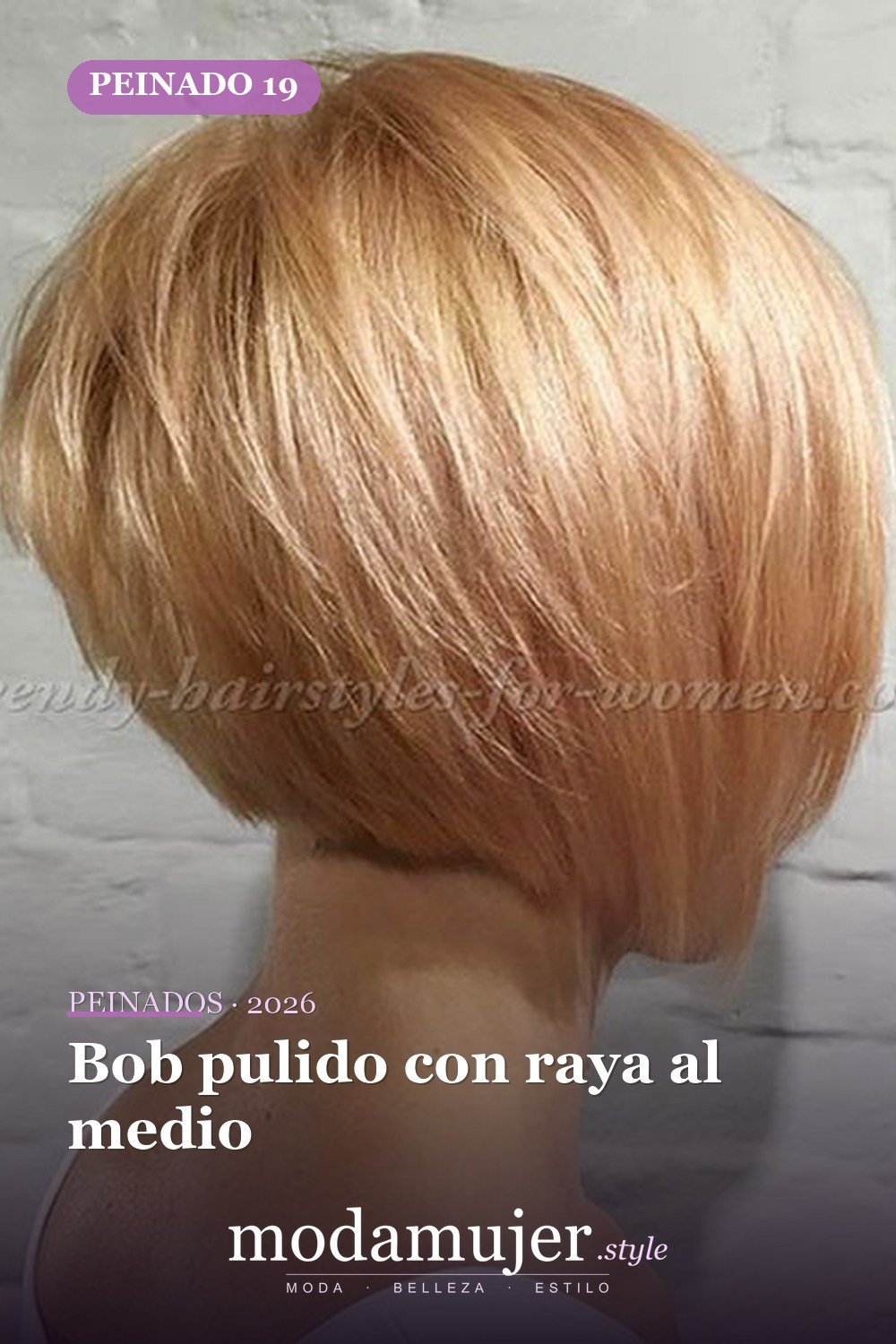 Bob pulido con raya al medio — 20 cortes de pelo cortos Bob para mujeres