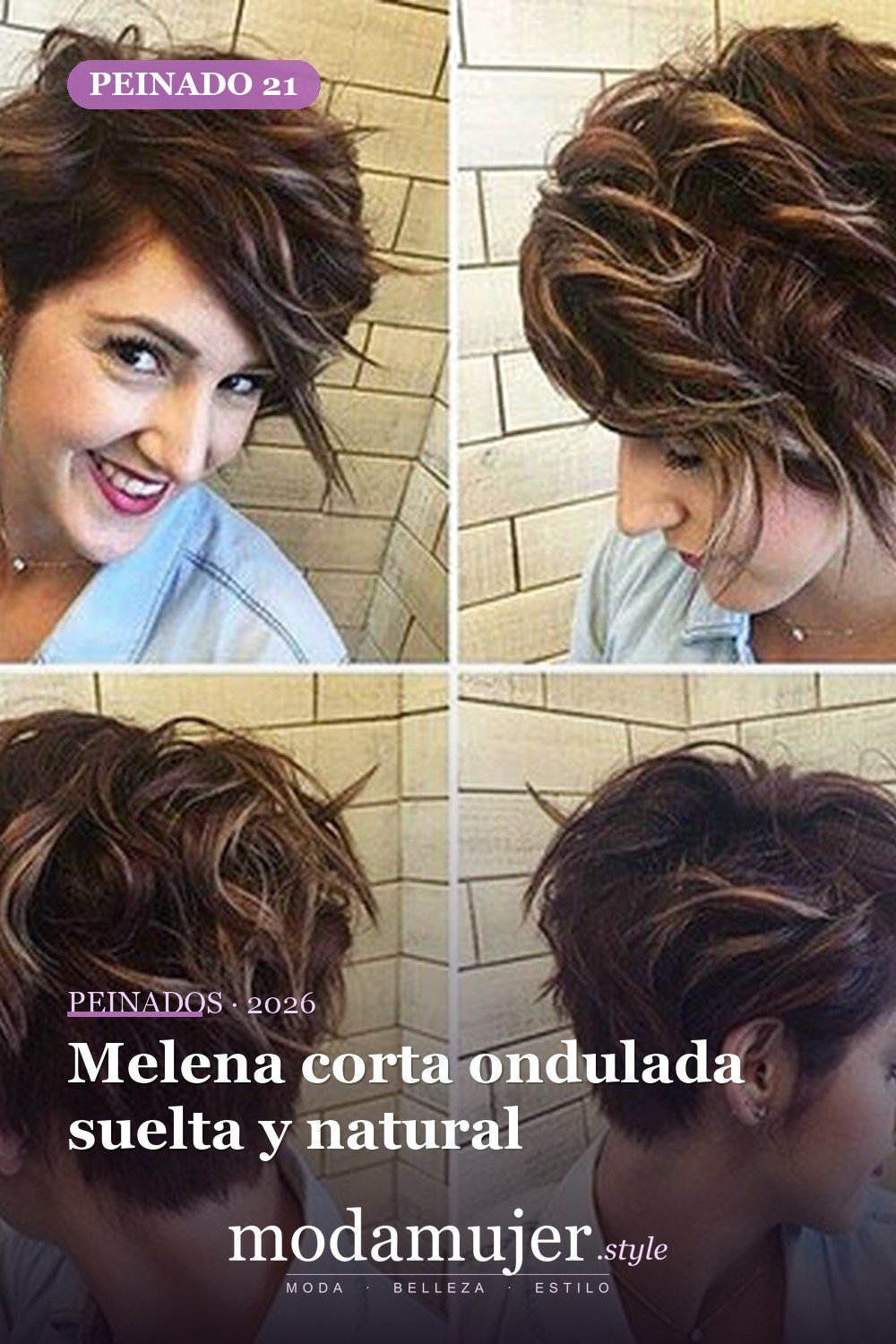 Melena corta ondulada suelta y natural — 20 mejores cabellos cortos para cabello ondulado