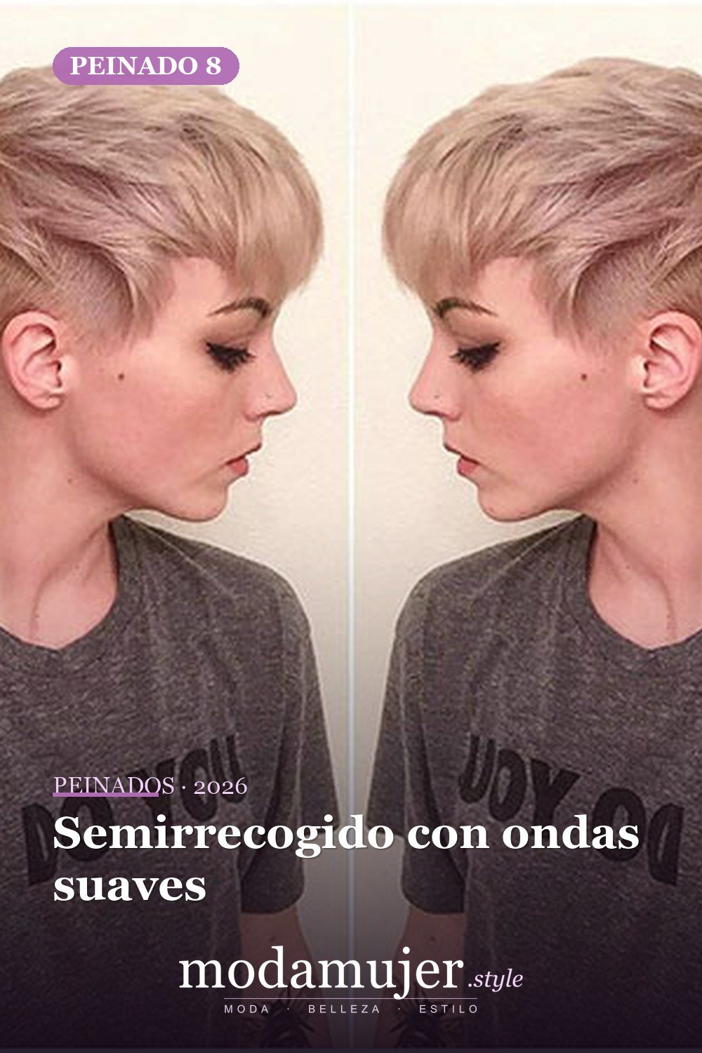 Semirrecogido con ondas suaves — 20 peinados lindos y fáciles para cabello corto