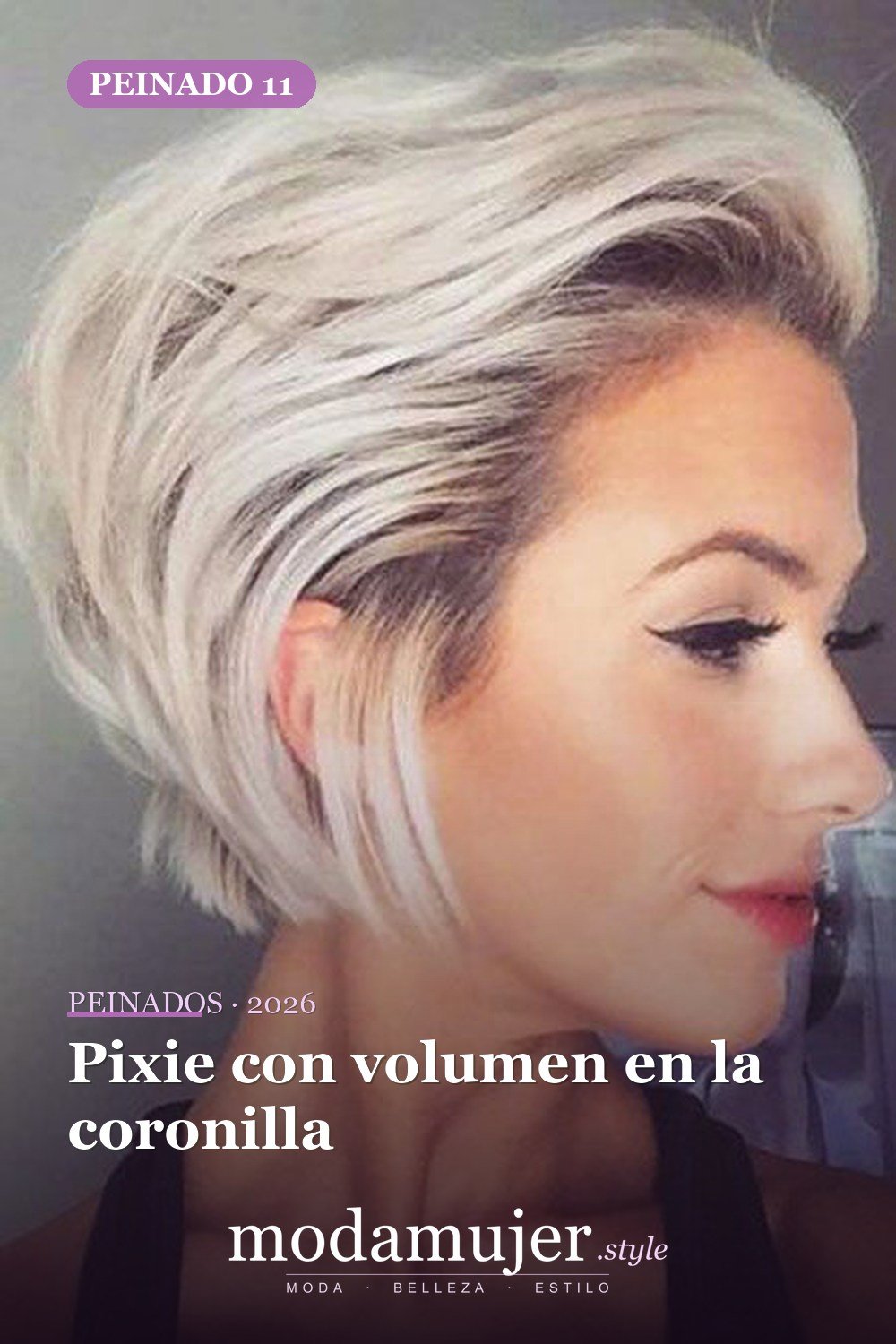 Pixie con volumen en la coronilla — 20 peinados lindos y fáciles para cabello corto