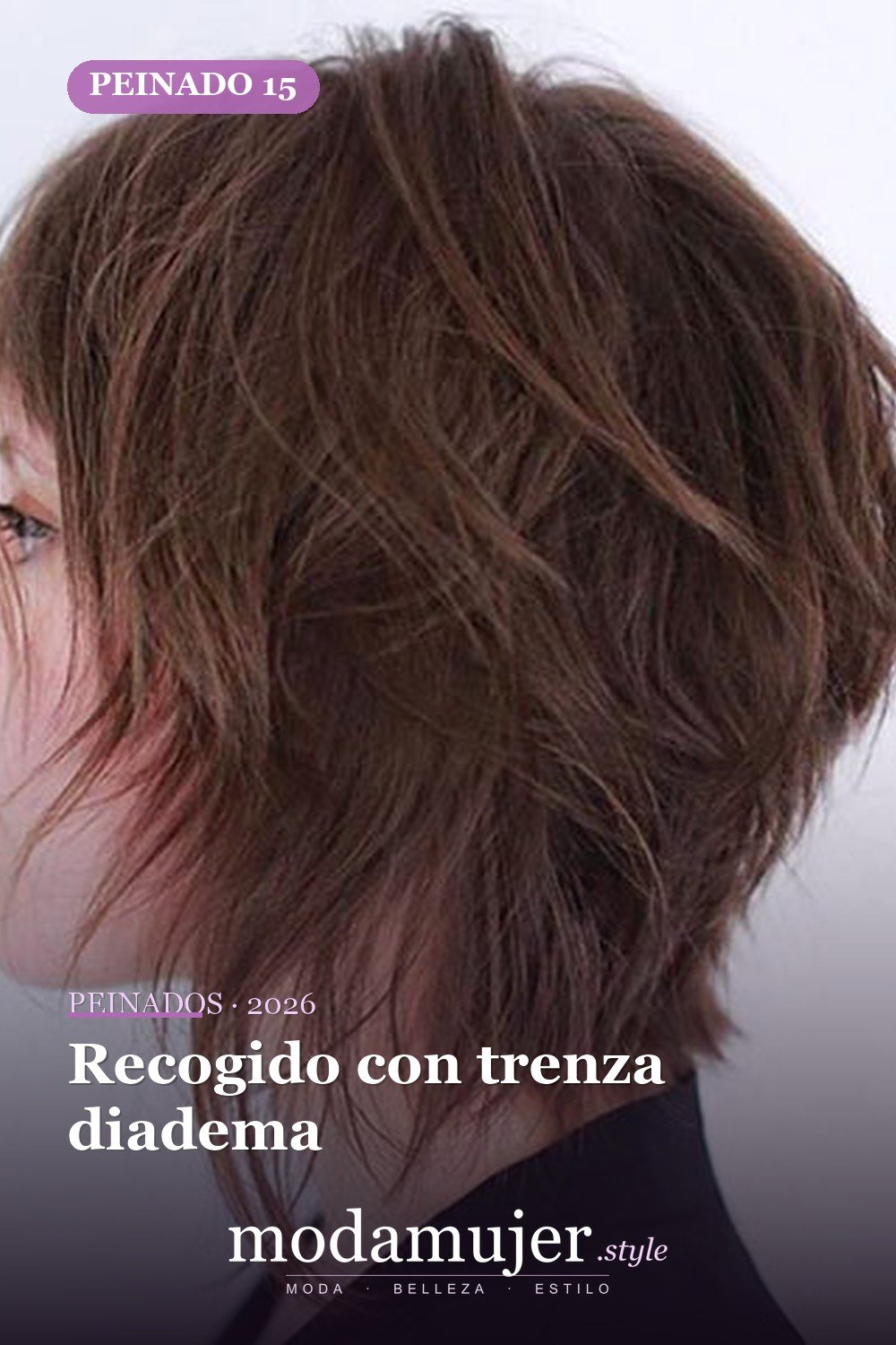 Recogido con trenza diadema — 20 peinados lindos y fáciles para cabello corto