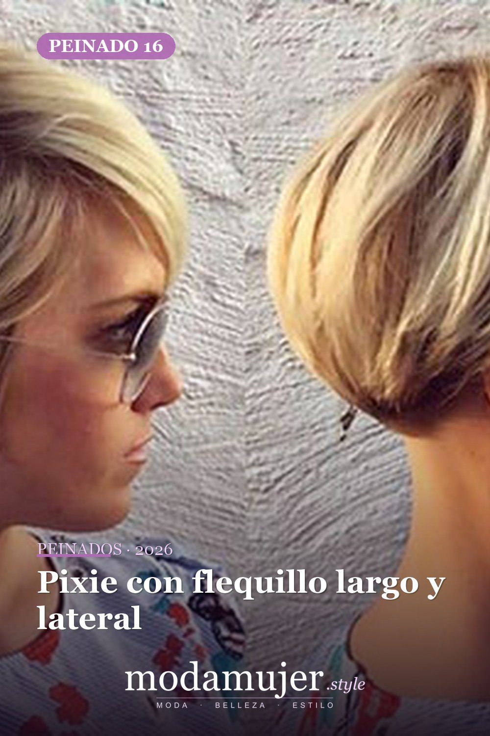 Pixie con flequillo largo y lateral — 20 peinados lindos y fáciles para cabello corto